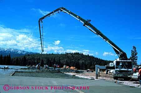 Stock Photo #1857: keywords -  building cement commercial concrete construction equipment floor heavy horz hose industry lift pour pump smooth truck tube