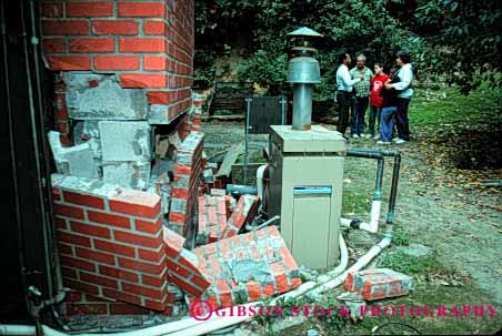 Stock Photo #1866: keywords - apart brick chimney claim collapsed damage danger destruction disaster earthquake fall francisco home horz house insurance loss masonry property risk san shake vibrate