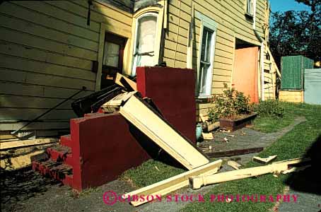 Stock Photo #1869: keywords -  apart claim collapsed damage danger destruction disaster earthquake fall francisco home horz house insurance loss property risk san shake vibrate