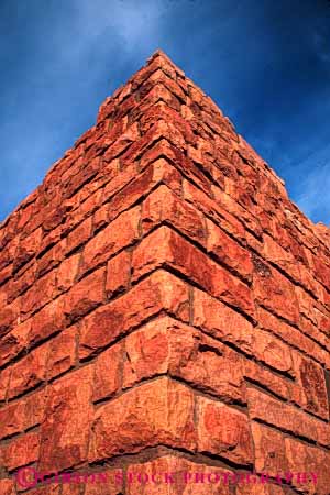 Stock Photo #6097: keywords -  angle block brow corner masonry point rectangle rectangles red sandstone sharp stone triangle vert wall