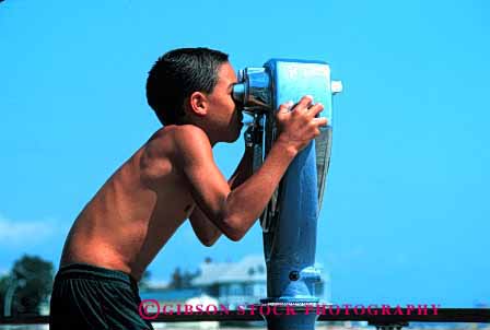 Stock Photo #1891: keywords -  beach boy child horz not play released see sight telescope vision