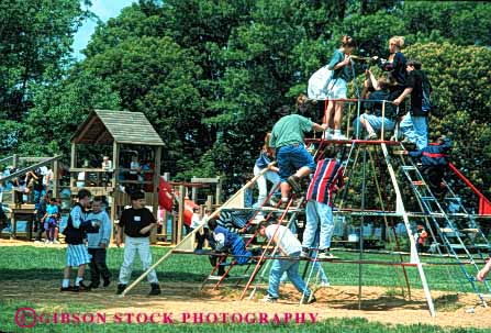 Stock Photo #6094: keywords - adolescence adolescent boy boys break child children class climb elementary exercise girl girls grade group horz outdoor play playground recess school summer third together young