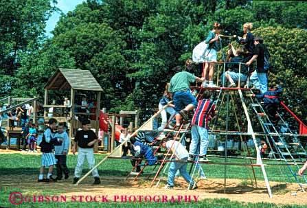 Stock Photo #6094: keywords -  adolescence adolescent boy boys break child children class climb elementary exercise girl girls grade group horz outdoor play playground recess school summer third together young