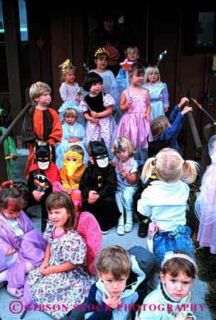 Stock Photo #1905: keywords -  children costume cute group halloween not party released vert