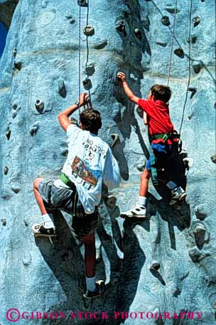 Stock Photo #3348: keywords -  artificial boys california challenge children climb coordination effort height mount play risk rock rope safety shasta skill strength tower vert