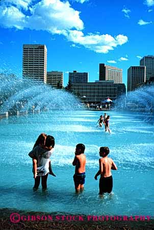 Stock Photo #1911: keywords - childre city cool fun group play pool recreation shallow social summer together vert water