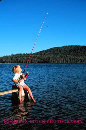 Stock Photo #1920: keywords -  alone amer_icana child cute fish fishing girl lake model recreation relax released sport summer vert