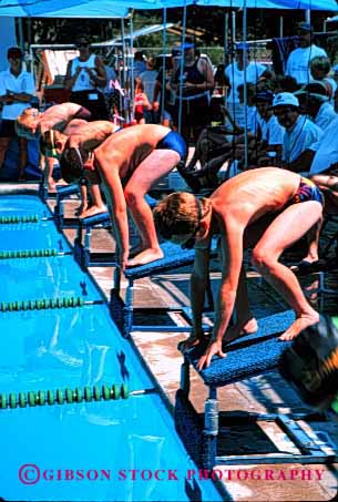 Stock Photo #1926: keywords - bathing boys children competition effort exercise physical pool race recreation sport start suit summer swim vert