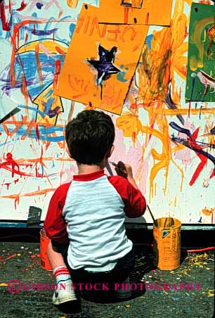 Stock Photo #1963: keywords -  abstract art boy color colorful create creative design elementary learn outdoor paint practice summer vert