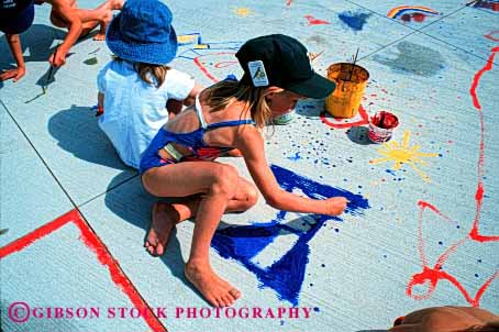 Stock Photo #1971: keywords - abstract art artistic arts child children colorful create creative design driveway elementary friend fun girl girls group home horz kid kids learn not outdoor paint painting paints play practice project sidewalk summer together warm youth