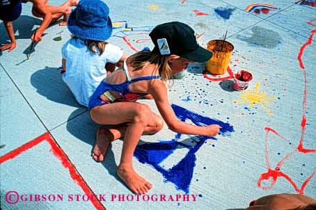 Stock Photo #1971: keywords -  abstract art artistic arts child children colorful create creative design driveway elementary friend fun girl girls group home horz kid kids learn not outdoor paint painting paints play practice project sidewalk summer together warm youth