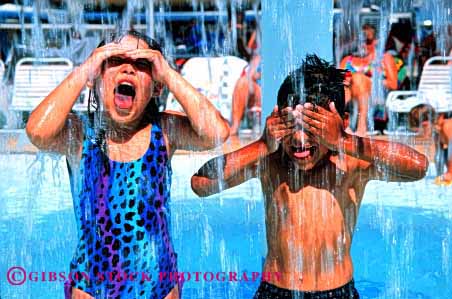 Stock Photo #1982: keywords -  asian boy children ethnic friend gender girl group hispanic horz mix model outdoor play recreation released share social summer swim water watermark