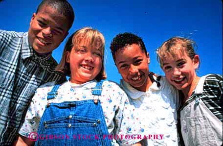 Stock Photo #1987: keywords -  african american black children ethnic friend gender group horz mix model outdoor play recreation released share smile social together