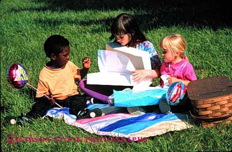 Stock Photo #1989: keywords - african american black children ethnic friend gender group horz mix model outdoor play present recreation released share social