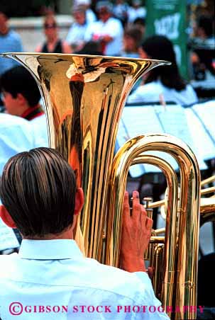Stock Photo #2026: keywords -  band boy brass child harmony instrument perform practice reflection show skill sound tuba vert wind