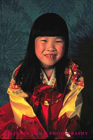 Stock Photo #2033: keywords -  asian costume ethnic girl hair model pose released vert