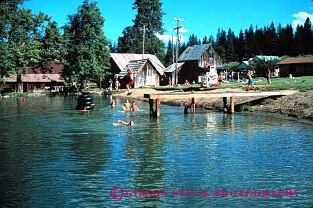 Stock Photo #2073: keywords -  boy camp child children education girl horz play pond recreation retreat social summer swim water
