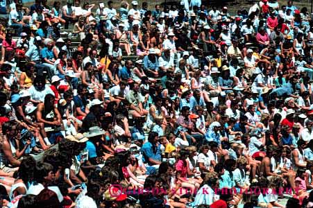 Stock Photo #2086: keywords -  audience crowd crowded group horz large many massive multitude numerous outdoor people populous sit