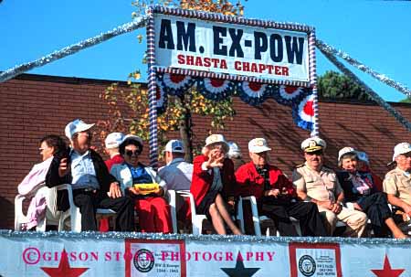 Stock Photo #2091: keywords -  citizen float fourth horz ii july of parade pow prisoner senior veteran war world