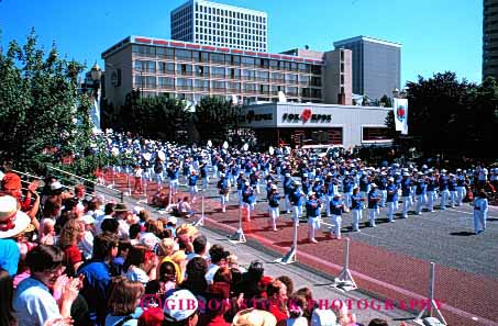 Stock Photo #2092: keywords -  audience band coordinate display group harmony horz marching music parade portland rose show summer