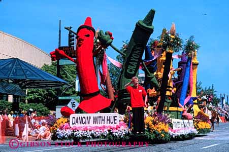 Stock Photo #2093: keywords -  characters colorful crayon display float horz parade portland rose summer