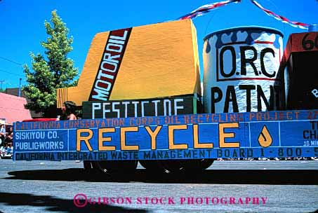 Stock Photo #2098: keywords -  container float horz parade promote recycle recycling