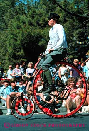 Stock Photo #2108: keywords -  balance bicycle bike fashion not old parade pedal released ride unusual vert