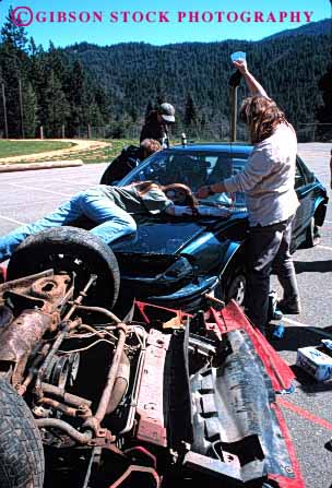Stock Photo #2134: keywords - accident auto car caution claim collision crash damage danger injury insurance loss property simulate teenager traffic vehicle vert