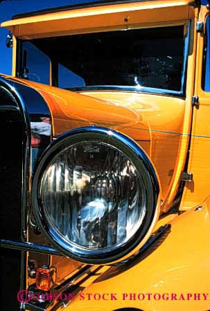 Stock Photo #2144: keywords -  antique auto car classic collectors colorful custom ford headlamp hot paint rod shiny vehicle vert vintage yellow