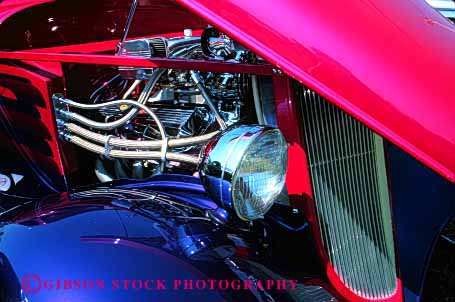 Stock Photo #2153: keywords -  antique auto chrome clean collectors colorful custom engine horz hot machine motor paint powerful re rod shiny vehicle vintage