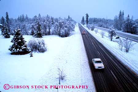 Stock Photo #2160: keywords - auto california car caution drive highway horz interstate mount moving road rural scenic shasta slippery snow street transportation vehicle weather winter