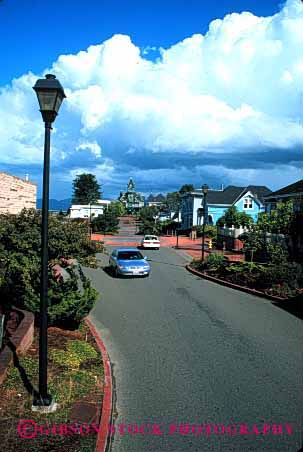 Stock Photo #2172: keywords -  auto california cars city drive eureka highway moving residential road scenic street town transportation urban vehicle vert