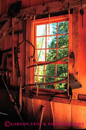 Stock Photo #2201: keywords - antique architecture axe building hand old shack shed tool tools vert vintage window
