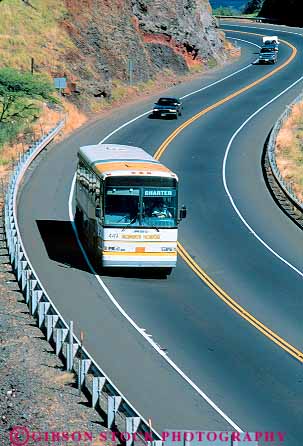 Stock Photo #14623: keywords - bus buses busing commercial curve curved curves curving destination hawaii mass maui road roads street streets tour touring tours transit transportation travel traveler travelers vacation vehicle vert