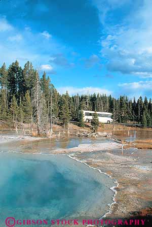 Stock Photo #14624: keywords - basin bus buses busing commercial destination geothermal geyser geysers hot landscape lower mass national natural nature park pool road roads scenery scenic street streets tour touring tours transit transportation travel traveler travelers vacation vehicle vert water wyoming yellowstone