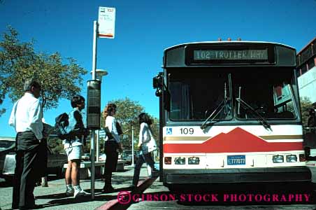 Stock Photo #6143: keywords - board bus buses california creek horz mass passenger passengers people public step transit transport transportation walnut