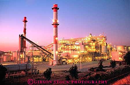 Stock Photo #3414: keywords - bright burn burning burns california complex dark delano dusk electrical electricity energy equipment evening fossil fuel fuels generate generates generating grid horz industrial industry lighting lights night oil petroleum plant plants power site sites stack