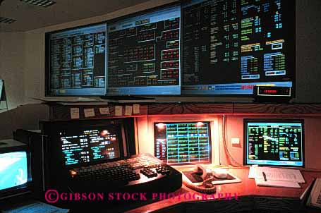 Stock Photo #2238: keywords -  area bay communications computer control digital display electronic high horz indicator industry light monitor oakland rail rapid room system technology track transit transportation