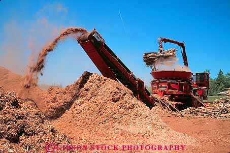 Stock Photo #13799: keywords -  cedar chip chiped chips cut equipment grind grinder grinding grinds harvest harvested horz industrial industry log logging lumber machine machinery michigan power tree trees wood yard