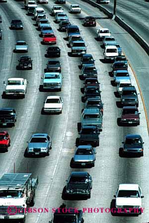 Stock Photo #2271: keywords -  auto bumper california car city commute congestion divided drive highway hollywood hour interstate jam road rush slow stopped street traffic transportation travel urban vehicle vert