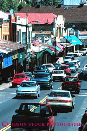 Stock Photo #2273: keywords -  auto bumper busy california car city commute congestion drive hour jam road rush slow small sonora stopped street town traffic transportation travel urban vehicle vert