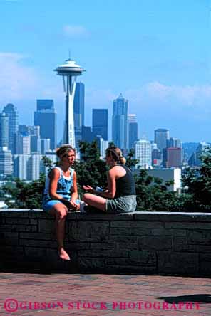 Stock Photo #2331: keywords -  alone chat female outdoor park private relationship relax seattle share sit solitude summer talk together vert washington woman women