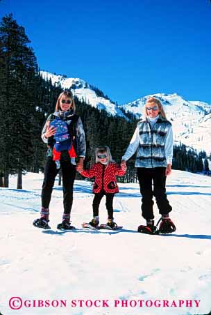 Stock Photo #2347: keywords -  baby child children couple female friend mother outdoor play recreation relationship relax released snow snowshoe sport vert winter woman women