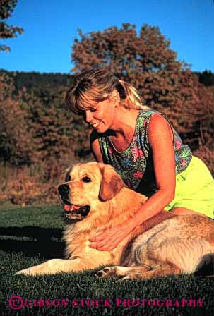 Stock Photo #2348: keywords - affection alone dog exercise female outdoor pet private relax released share summer vert warm woman