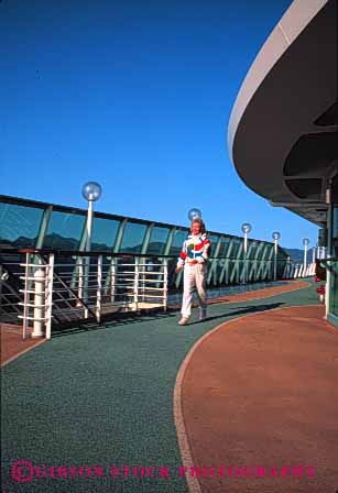Stock Photo #2355: keywords -  alone conditioning cruise deck elderly exercise female happy health healthy mature outdoor private relax released senior ship stretch summer travel vacation vert walk woman workout