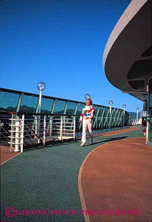 Stock Photo #2355: keywords - alone conditioning cruise deck elderly exercise female happy health healthy mature outdoor private relax released senior ship stretch summer travel vacation vert walk woman workout