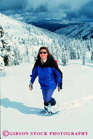 Stock Photo #2363: keywords - alone cold conditioning exercise female happy hike outdoor private recreation relax released smile snow snowshoe sport vert walk winter woman workout