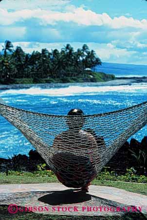 Stock Photo #2365: keywords -  alone coast female hammock ocean outdoor peaceful private quiet relax released shore solitude summer vert view woman