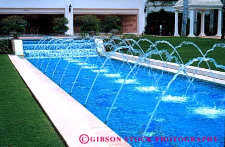 Stock Photo #2398: keywords -  blue fountain grand hawaii horz motion movement pool resort splash spray squirt wailea water