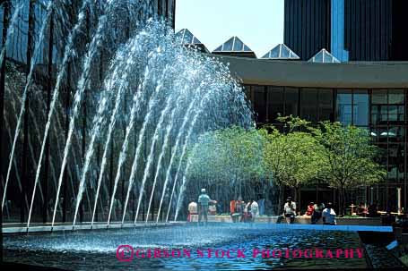 Stock Photo #2399: keywords -  arch carolina charlotte city downtown fountain horz independence motion movement north pattern pool splash spray square squirt water